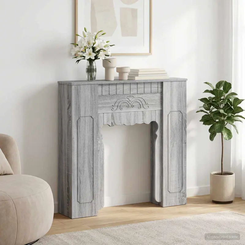 Vidaxl haardomlijsting grijs sonoma 93 x 20 x 89 cm bewerkt hout