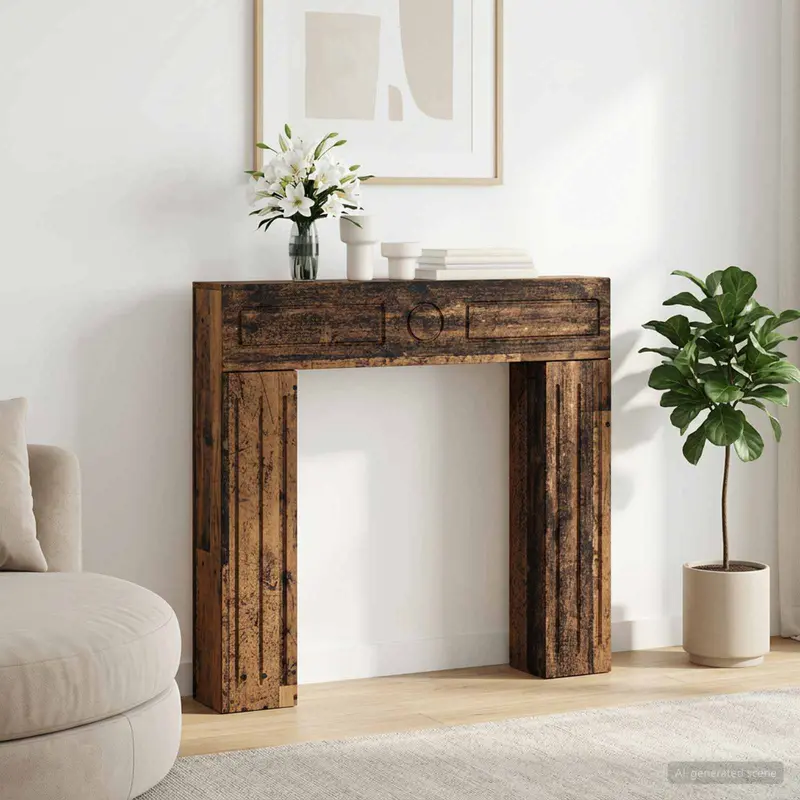 Vidaxl haardomlijsting oud hout 102 x 18 x 100,5 cm bewerkt hout