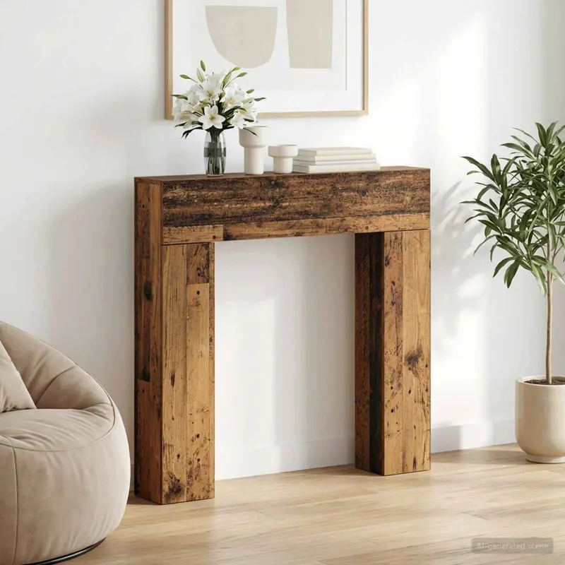 Vidaxl haardomlijsting oud hout 102 x 18 x 100,5 cm bewerkt hout