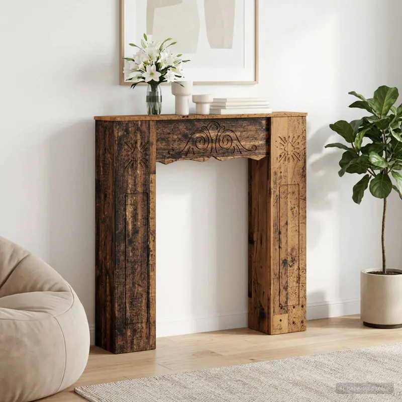 Vidaxl haardomlijsting oud hout 102 x 20 x 102 cm bewerkt hout