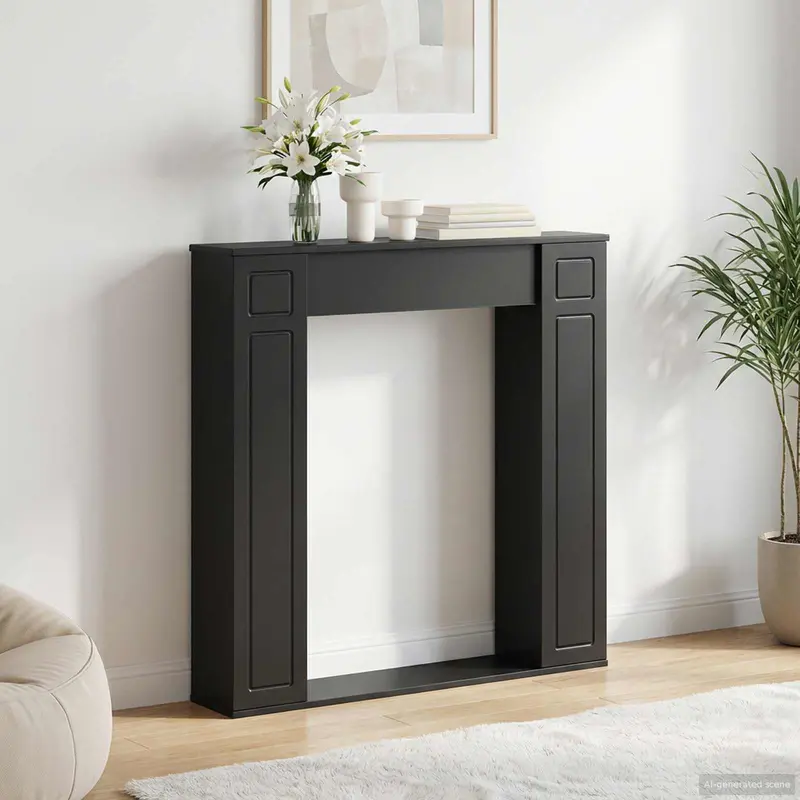 Vidaxl haardomlijsting zwart 100 x 20 x 100 cm bewerkt hout
