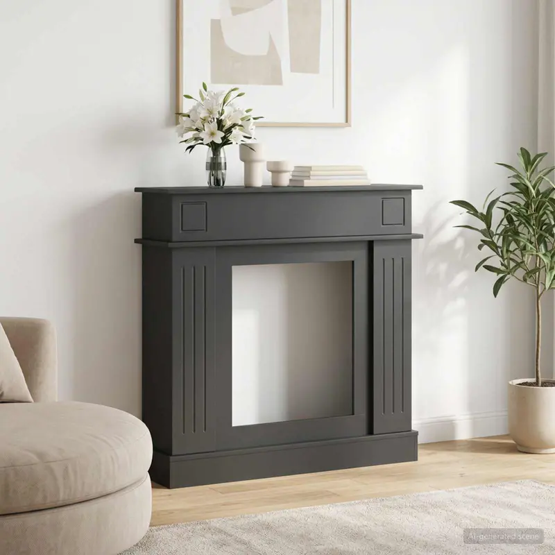 Vidaxl haardomlijsting zwart 102 x 26 x 100 cm bewerkt hout