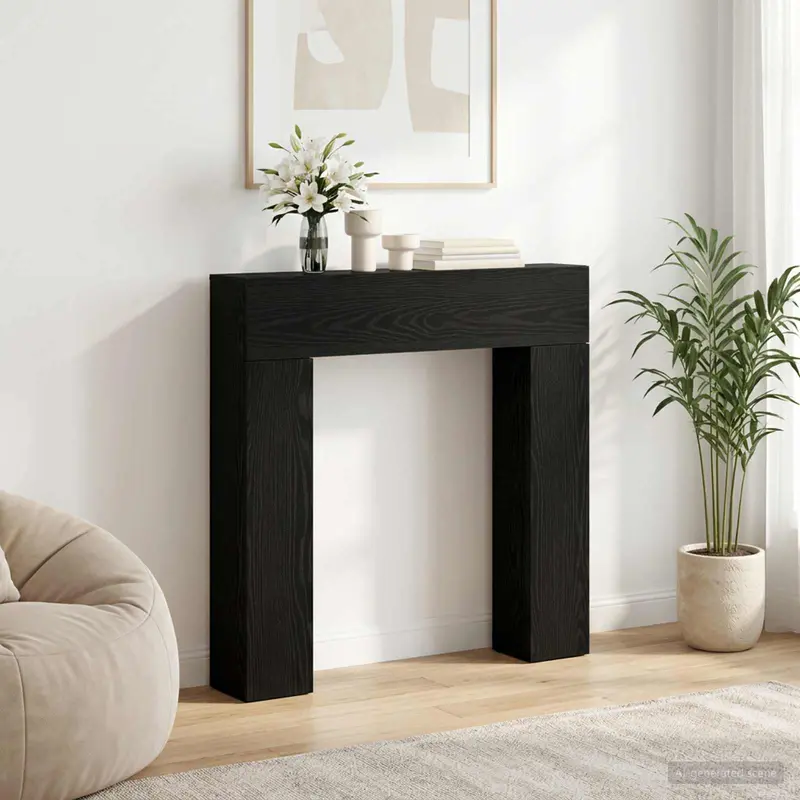 Vidaxl haardomlijsting zwart eiken 102 x 18 x 100,5 cm bewerkt hout