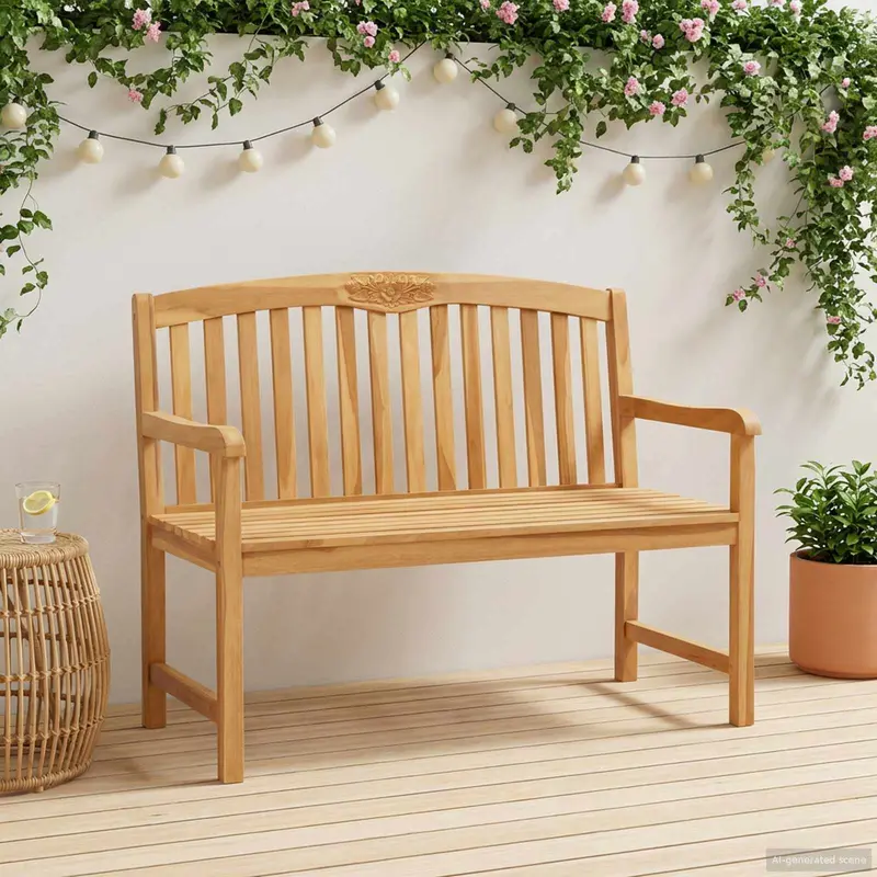 Vidaxl handgemaakte rozenbank 114 x 60,5 x 95 cm massief teakhout