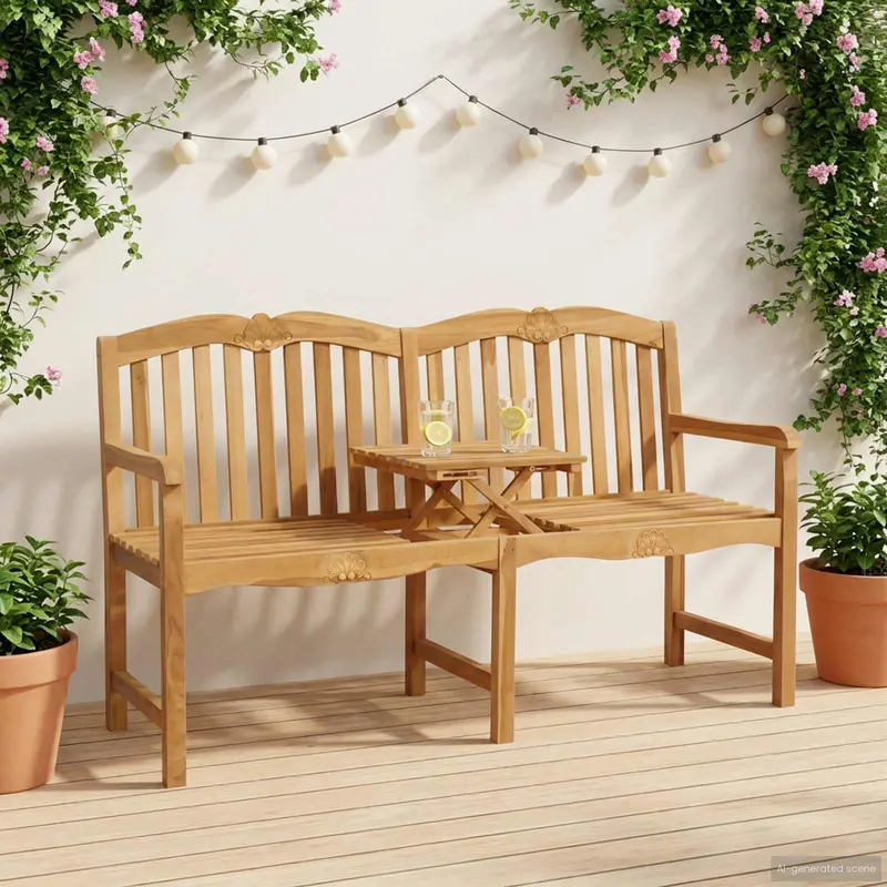 Vidaxl handgesneden bank met schelpmotief 155 x 60 x 94 cm
