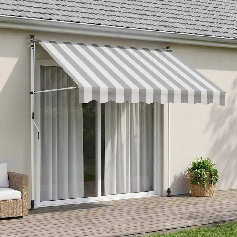 Vidaxl handmatig uitschuifbare luifel antraciet en wit 200 cm