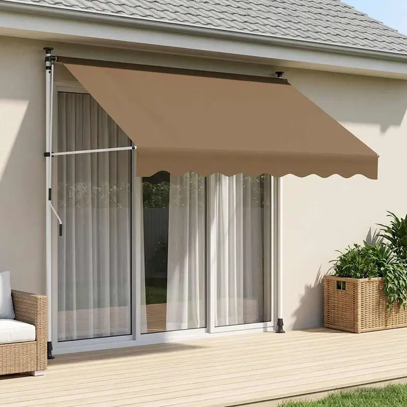 Vidaxl handmatig uitschuifbare luifel beige 150 cm