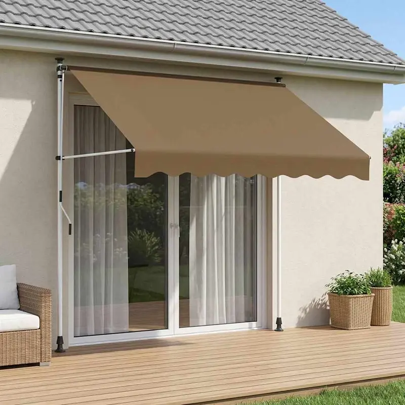 Vidaxl handmatig uitschuifbare luifel beige 250 cm