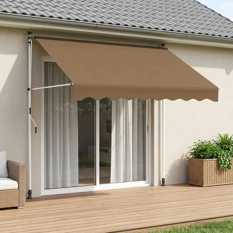 Vidaxl handmatig uitschuifbare luifel beige 300 cm
