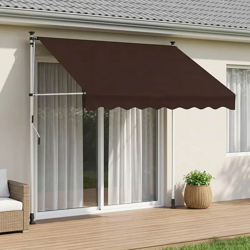 Vidaxl handmatig uitschuifbare luifel bruin 100 cm