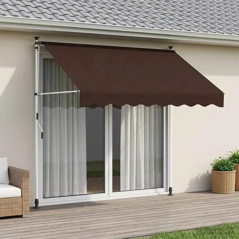 Vidaxl handmatig uitschuifbare luifel bruin 150 cm