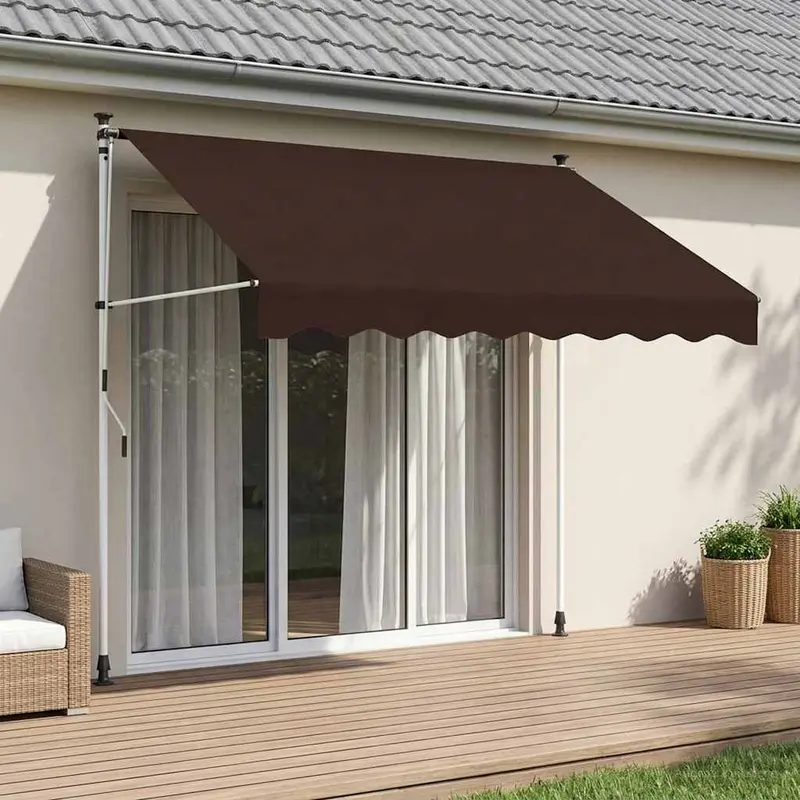 Vidaxl handmatig uitschuifbare luifel bruin 200 cm