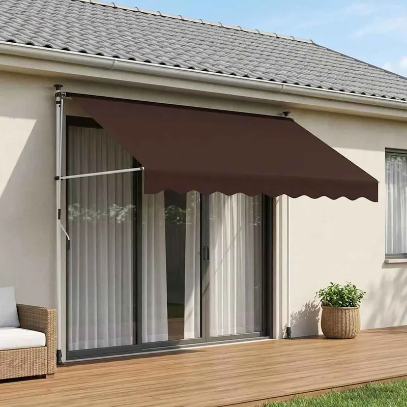 Vidaxl handmatig uitschuifbare luifel bruin 300 cm