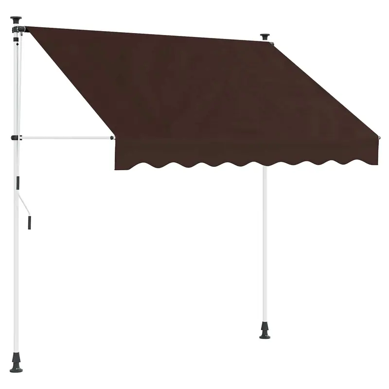 Vidaxl handmatig uitschuifbare luifel bruin 400 cm