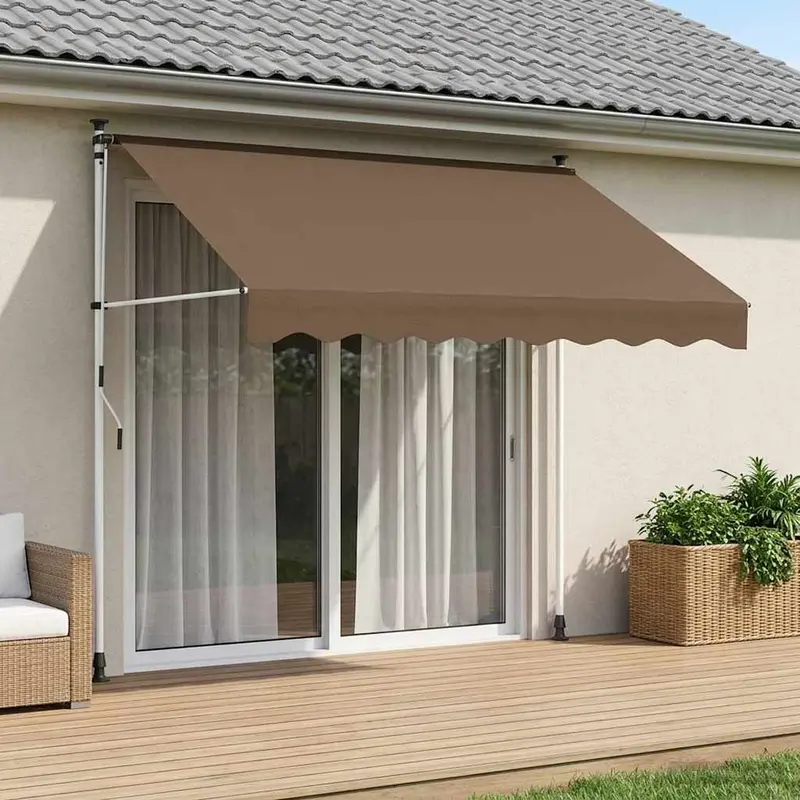 Vidaxl handmatig uitschuifbare luifel taupe 100 cm