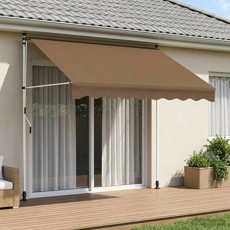 Vidaxl handmatig uitschuifbare luifel taupe 150 cm