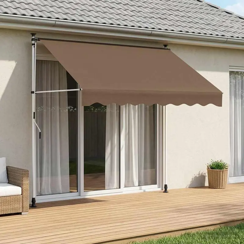 Vidaxl handmatig uitschuifbare luifel taupe 200 cm