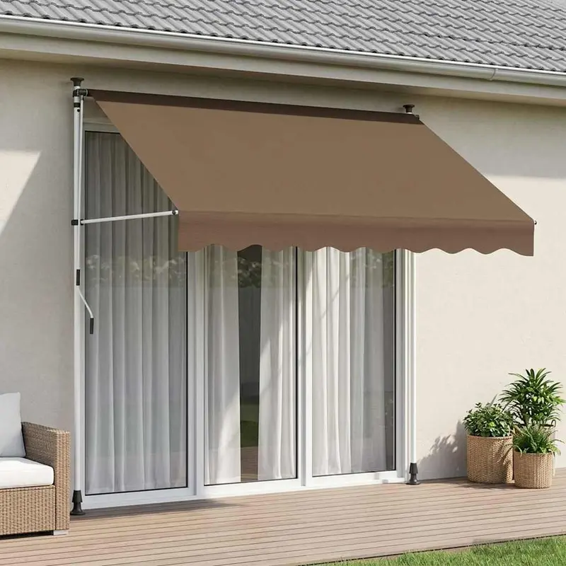 Vidaxl handmatig uitschuifbare luifel taupe 250 cm