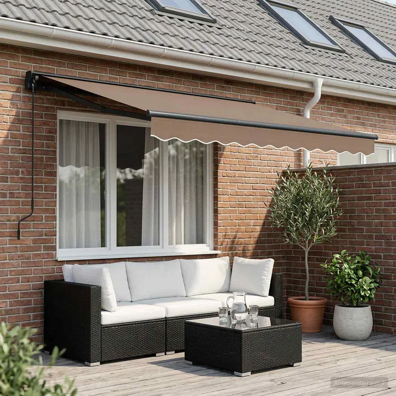 Vidaxl handmatig uitschuifbare luifel taupe 3,5 x 2 m