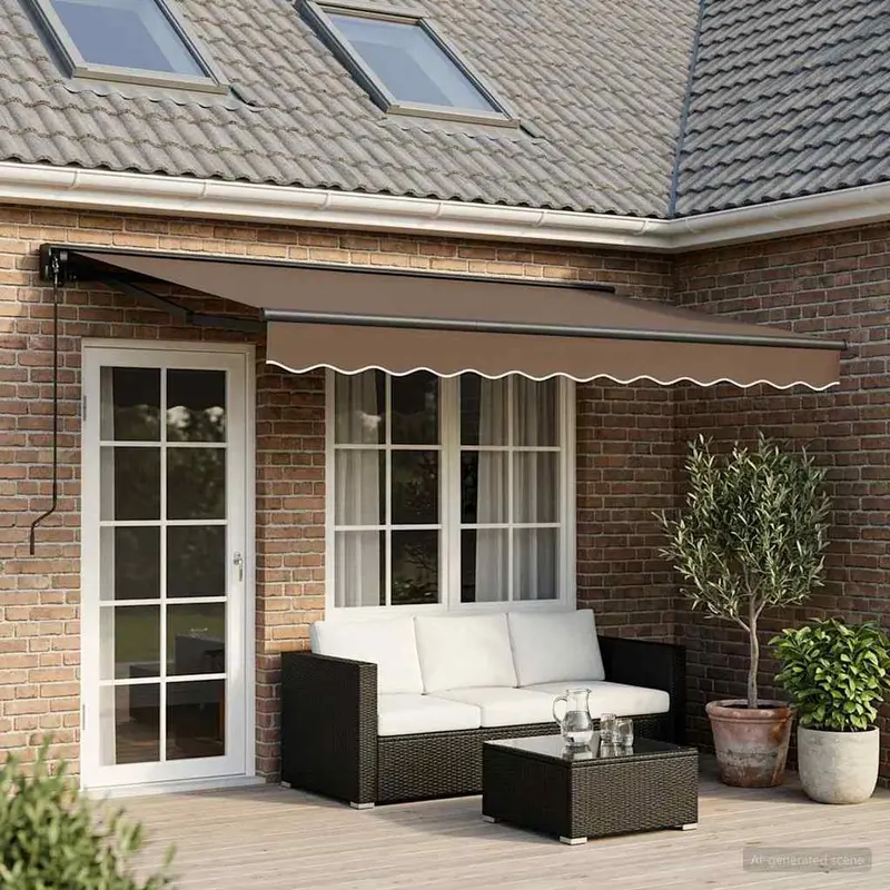 Vidaxl handmatig uitschuifbare luifel taupe 4 x 2 m