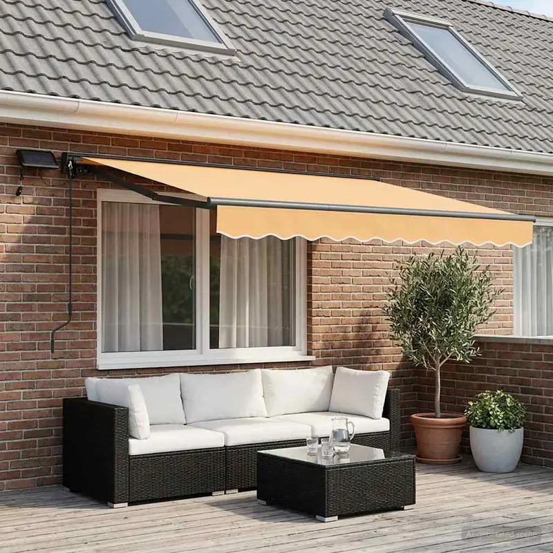 Vidaxl handmatige luifelhouder met led's zand 3 x 2,5 m