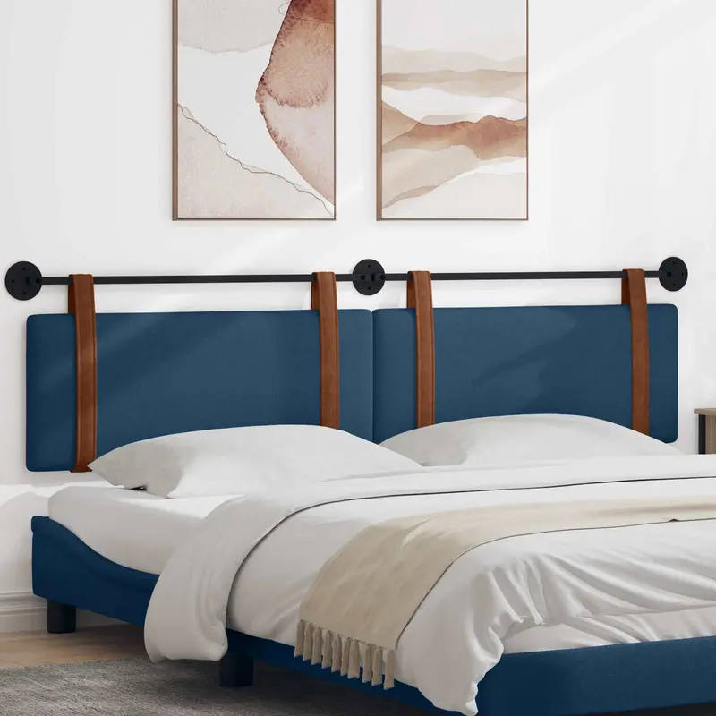 Vidaxl hangend hoofdbord blauw antiek pu