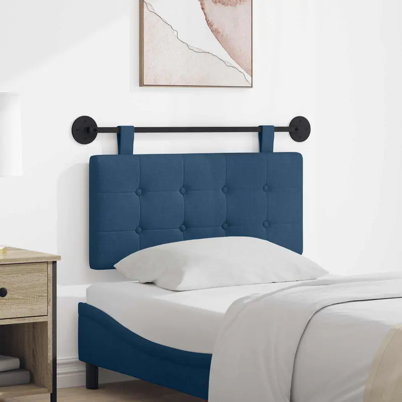 Vidaxl hangend hoofdbord blauw stof