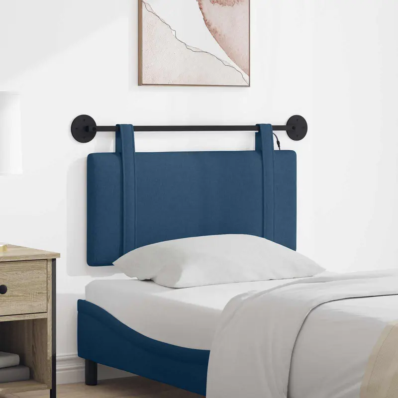 Vidaxl hangend hoofdbord blauw stof