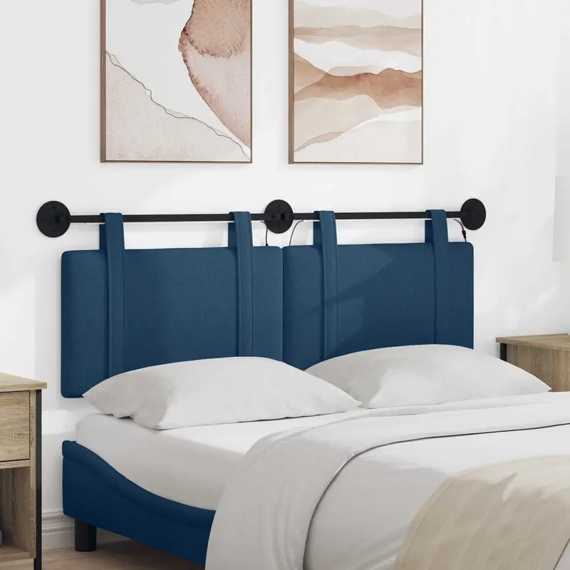 Vidaxl hangend hoofdbord blauw stof
