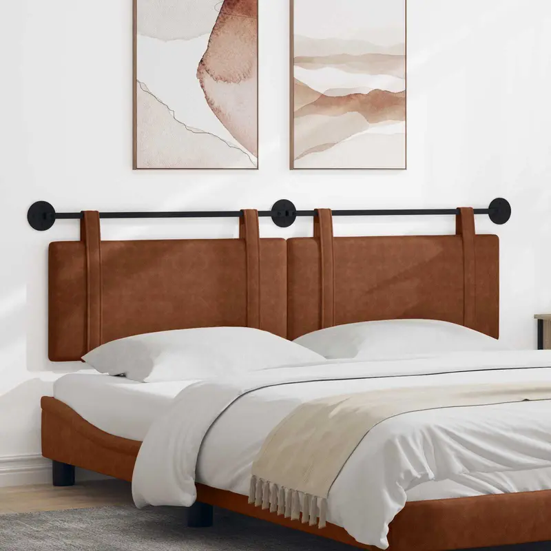 Vidaxl hangend hoofdbord bruin antiek pu