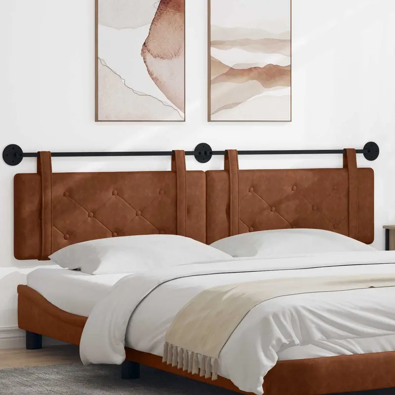 Vidaxl hangend hoofdbord bruin antiek pu