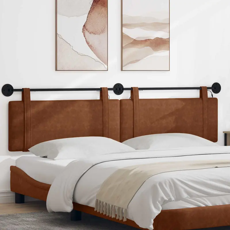 Vidaxl hangend hoofdbord bruin antiek pu