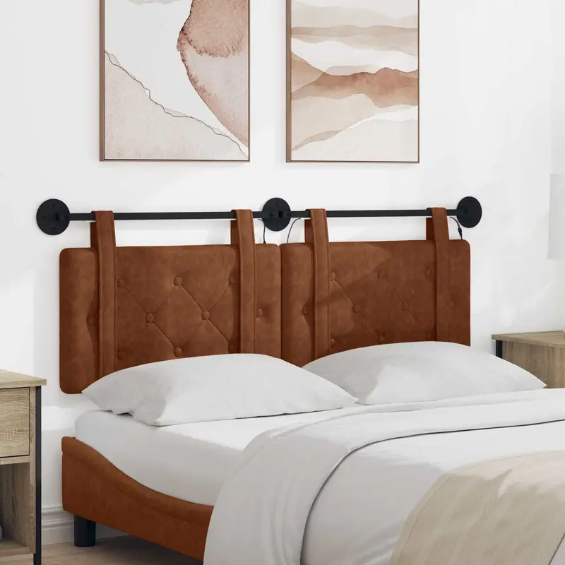 Vidaxl hangend hoofdbord bruin antiek pu