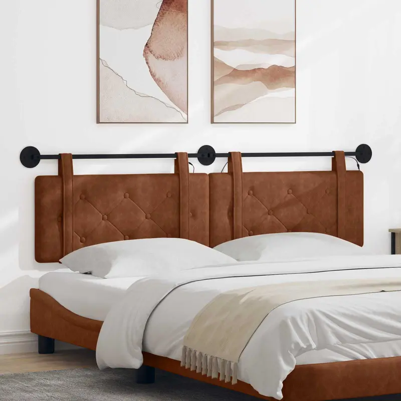 Vidaxl hangend hoofdbord bruin antiek pu