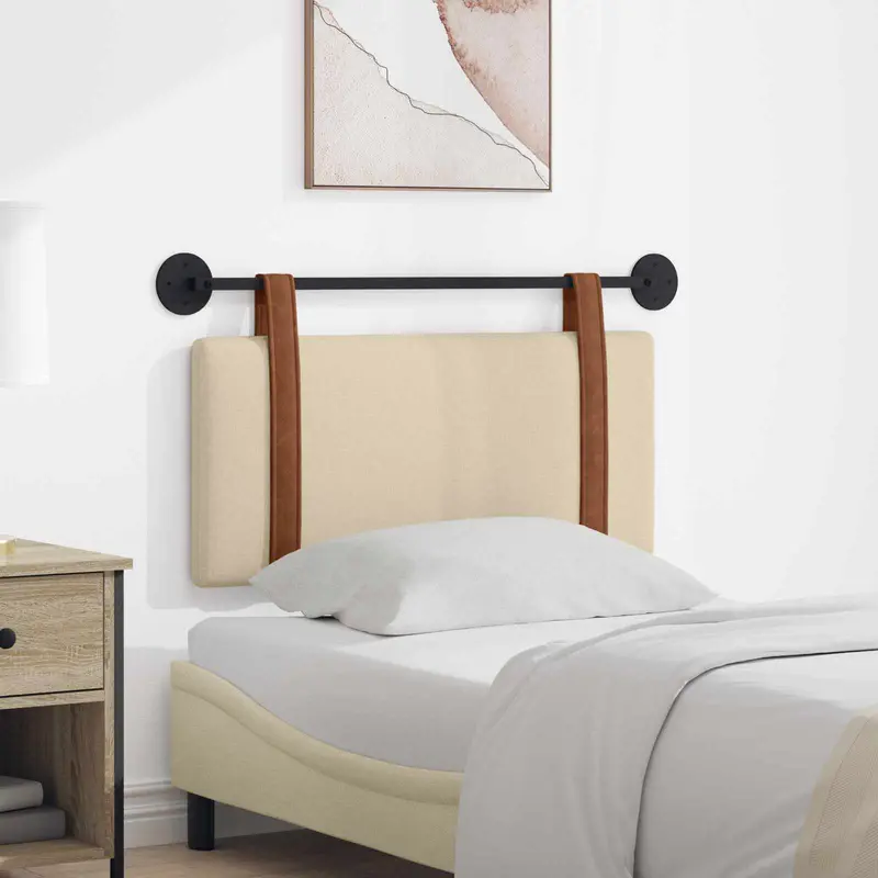 Vidaxl hangend hoofdbord crème antiek pu
