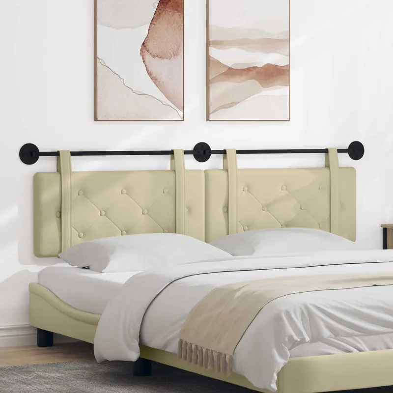 Vidaxl hangend hoofdbord crème kunstleer