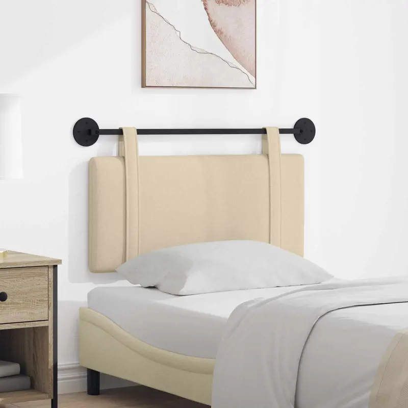 Vidaxl hangend hoofdbord crème stof