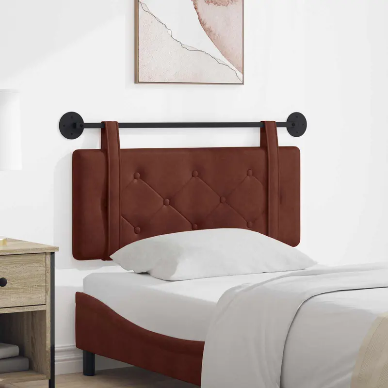 Vidaxl hangend hoofdbord glanzend bruin antiek pu