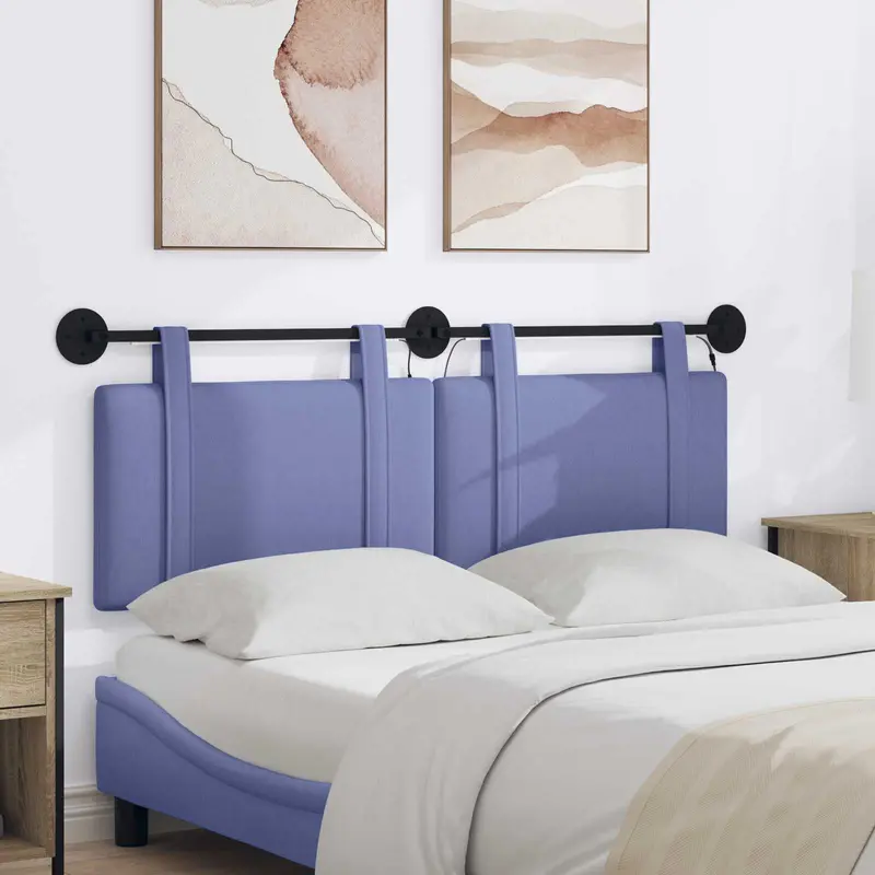Vidaxl hangend hoofdbord jeans blauw stof