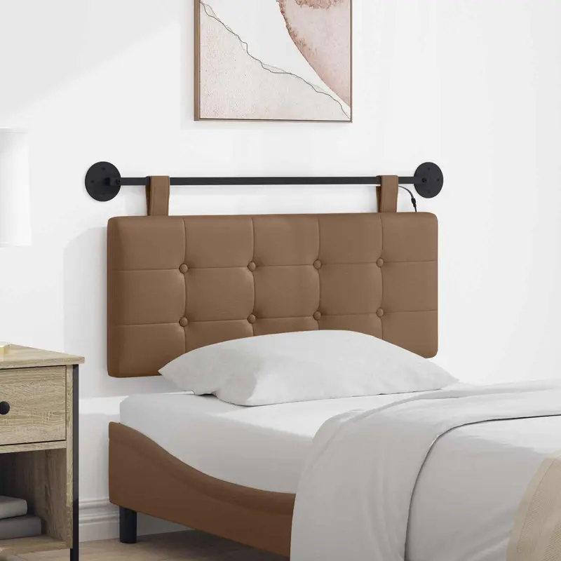 Vidaxl hangend hoofdbord met led-verlichting cappuccino kunstleer