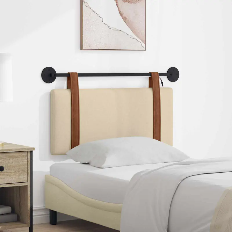 Vidaxl hangend hoofdbord met led-verlichting crèmekleurig antiek pu