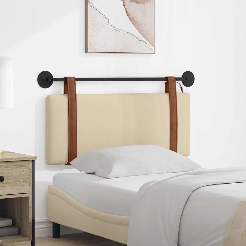 Vidaxl hangend hoofdbord met led-verlichting crèmekleurig antiek pu