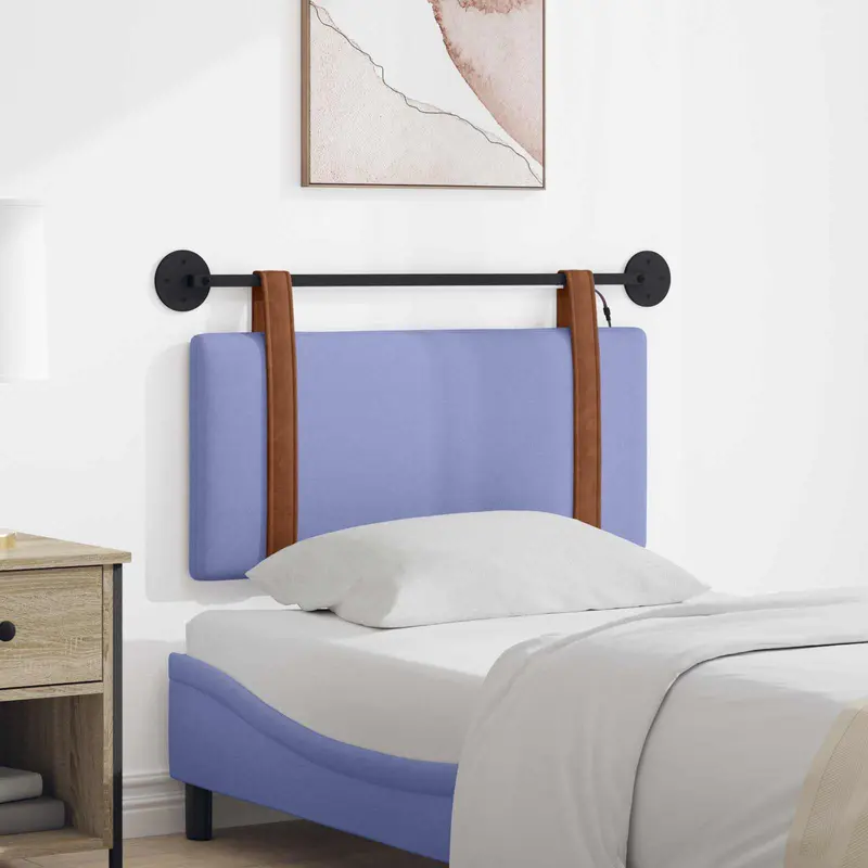 Vidaxl hangend hoofdbord met led-verlichting jeans blauw antiek pu