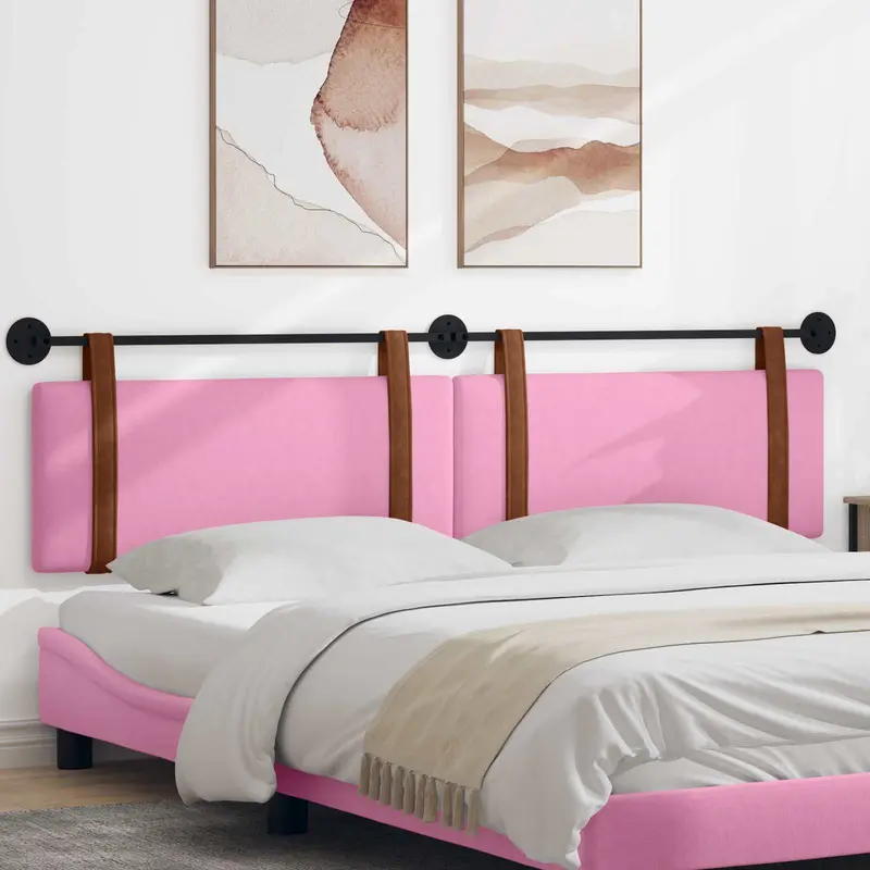 Vidaxl hangend hoofdbord roze antiek pu