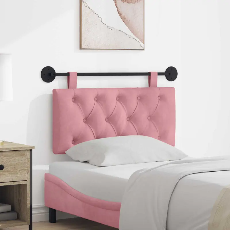 Vidaxl hangend hoofdbord roze fluweel