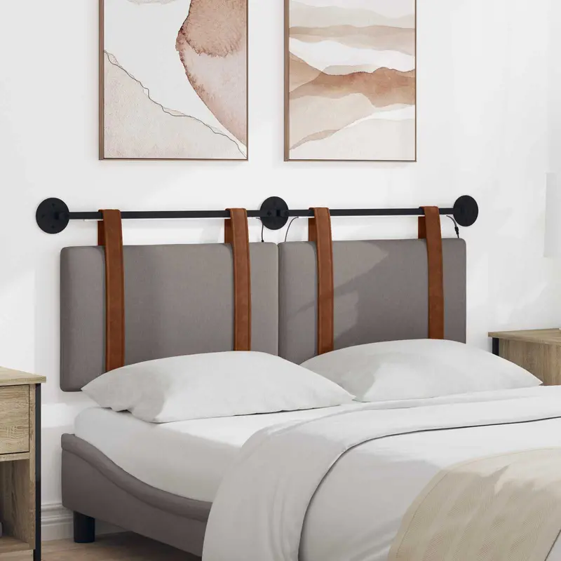 Vidaxl hangend hoofdbord taupe antiek pu