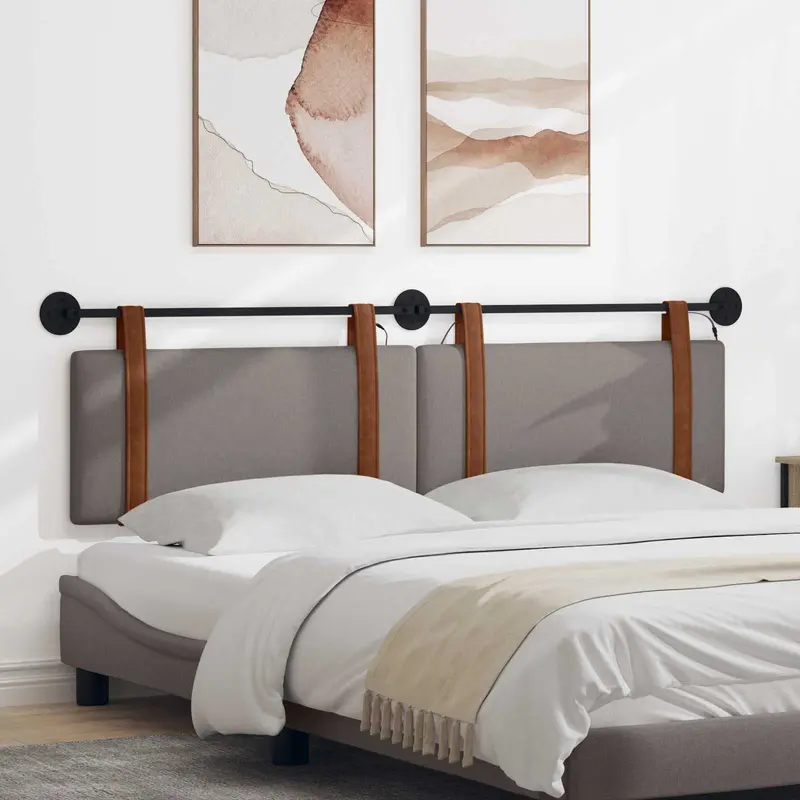 Vidaxl hangend hoofdbord taupe antiek pu