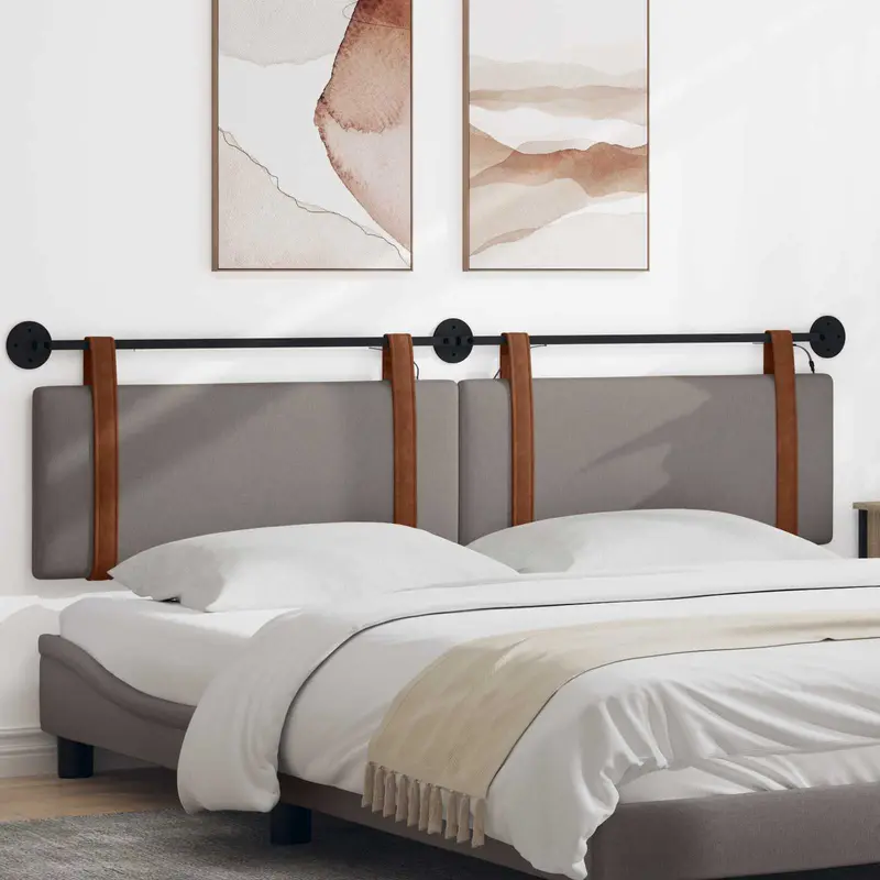 Vidaxl hangend hoofdbord taupe antiek pu