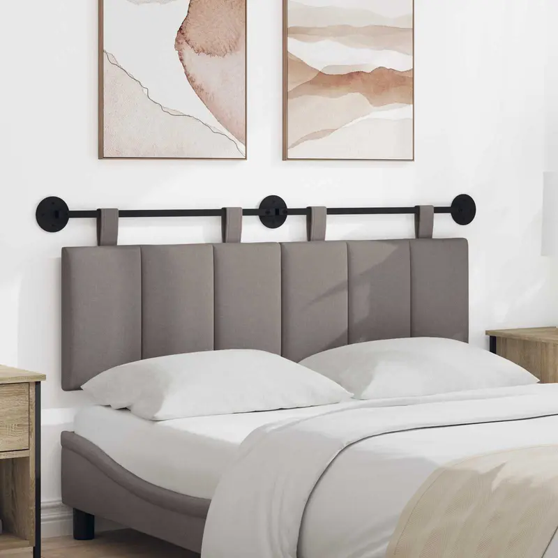 Vidaxl hangend hoofdbord taupe fluweel