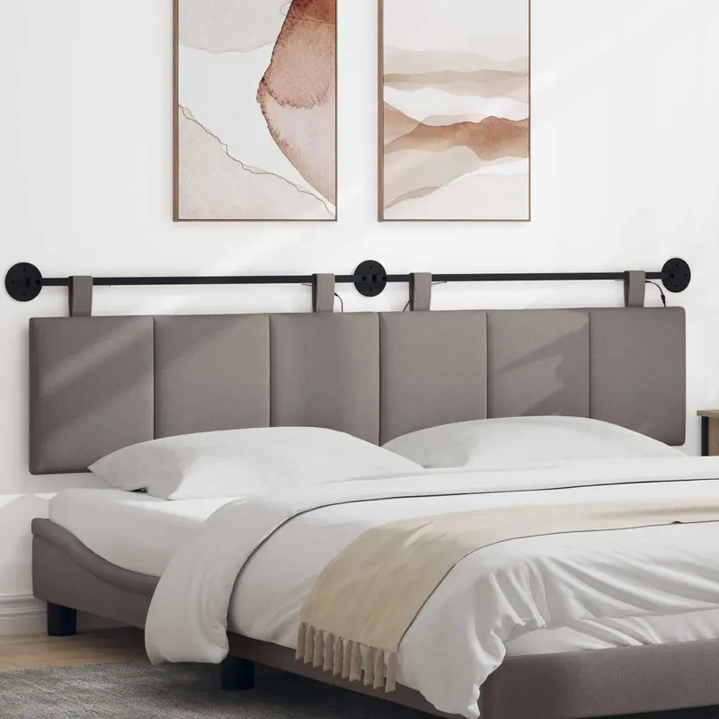 Vidaxl hangend hoofdbord taupe fluweel